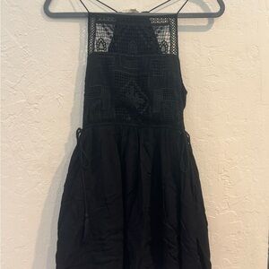 La Hearts Black Lace Mini Dress